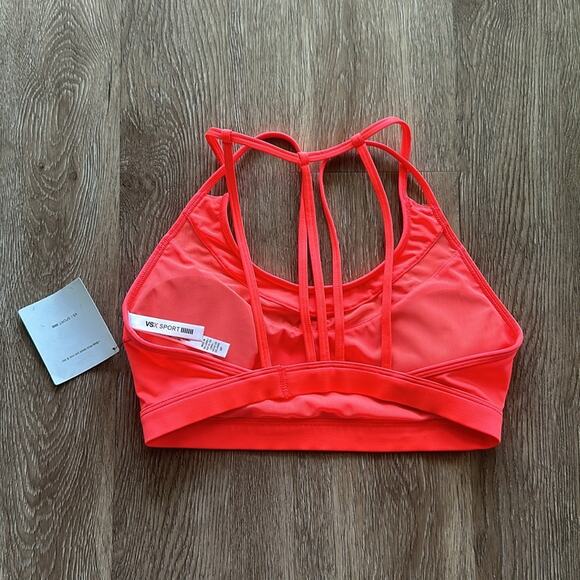 NWT Victoria's Secret Sport Strappy Back Sports Bra Bright Orange Size Small - Picture 3 of 3